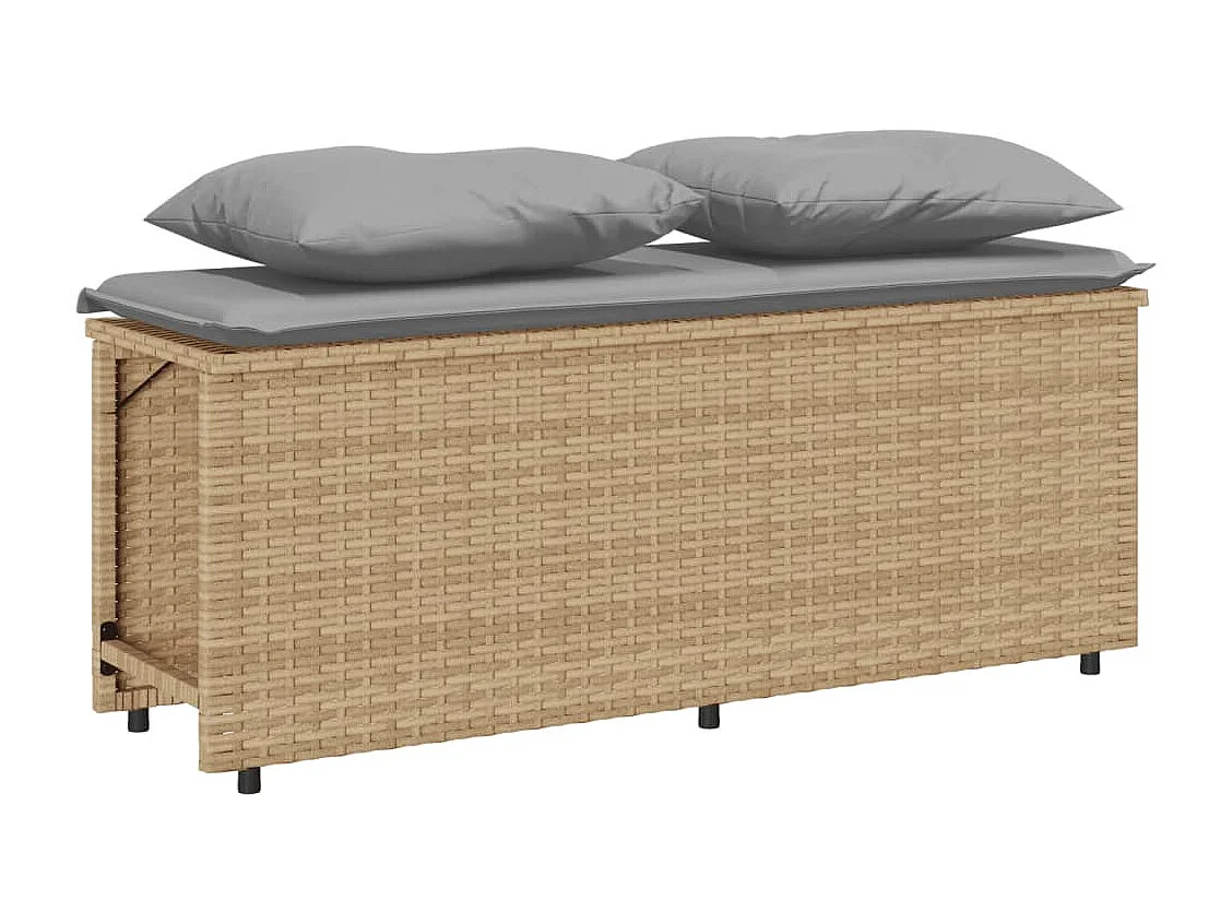 Set da Pranzo da Giardino 3 pz con Cuscini Beige in Polyrattan