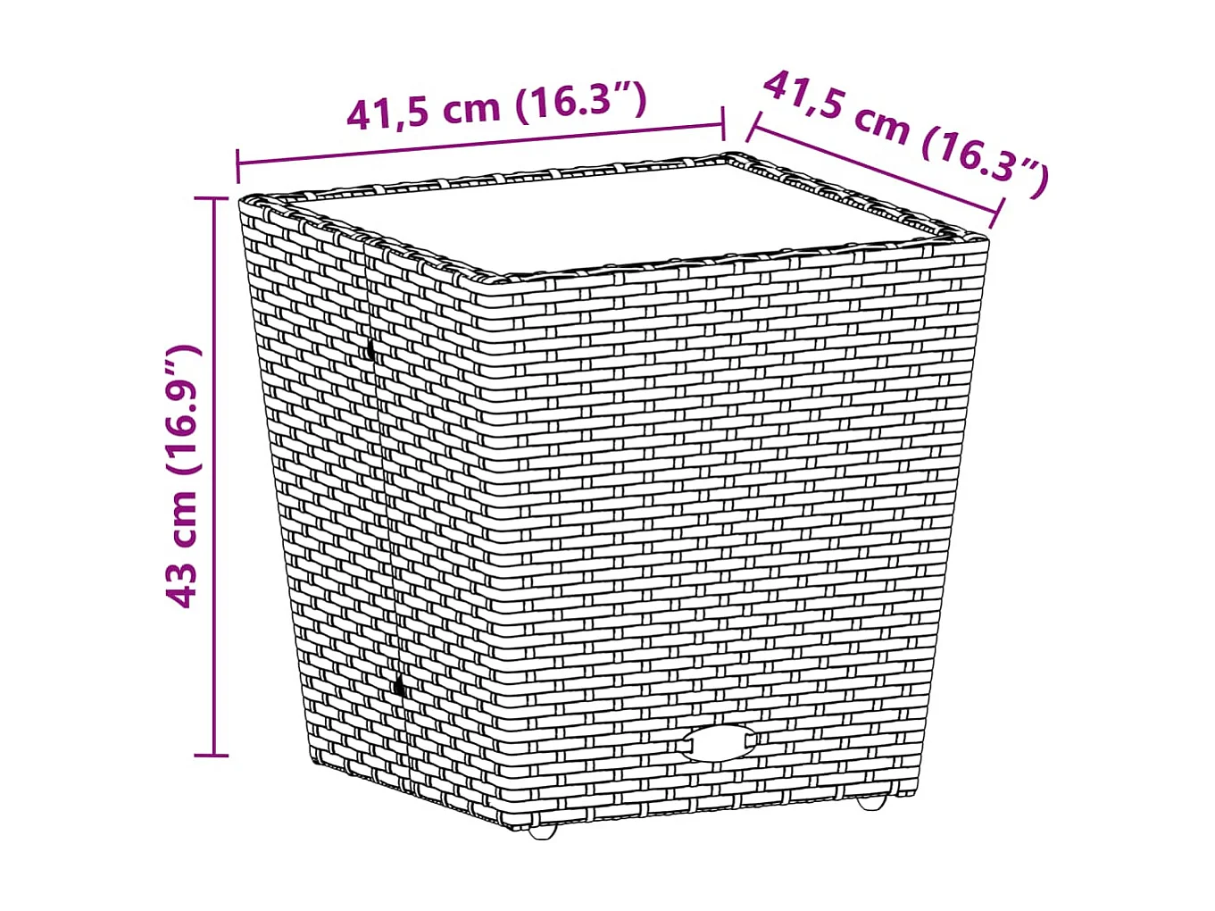 3 pcs conjunto de bistrô com almofadões vime PE/vidro cinza
