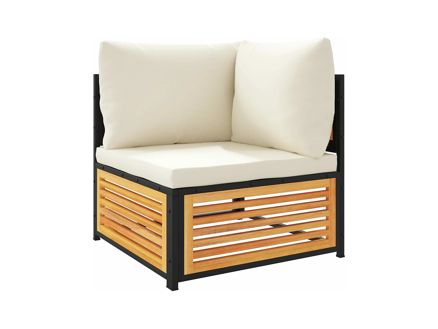 Salon de jardin avec coussins 5 pcs Bois d'acacia solide