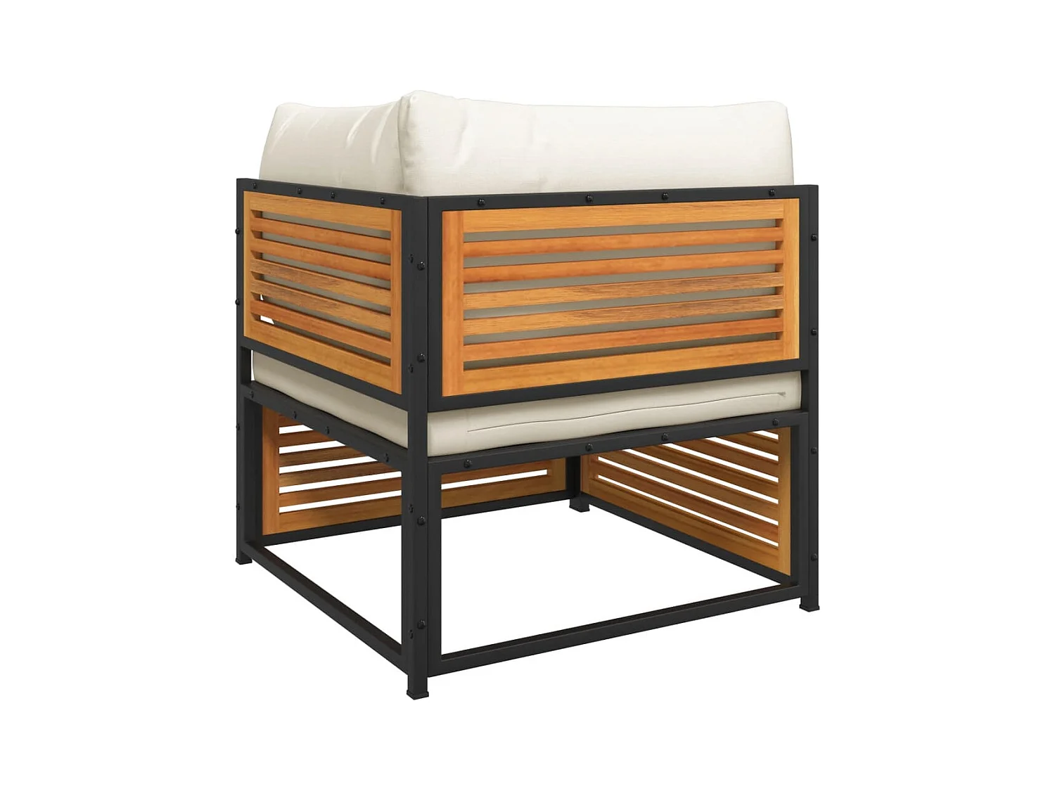 Salon de jardin avec coussins 5 pcs Bois d'acacia solide