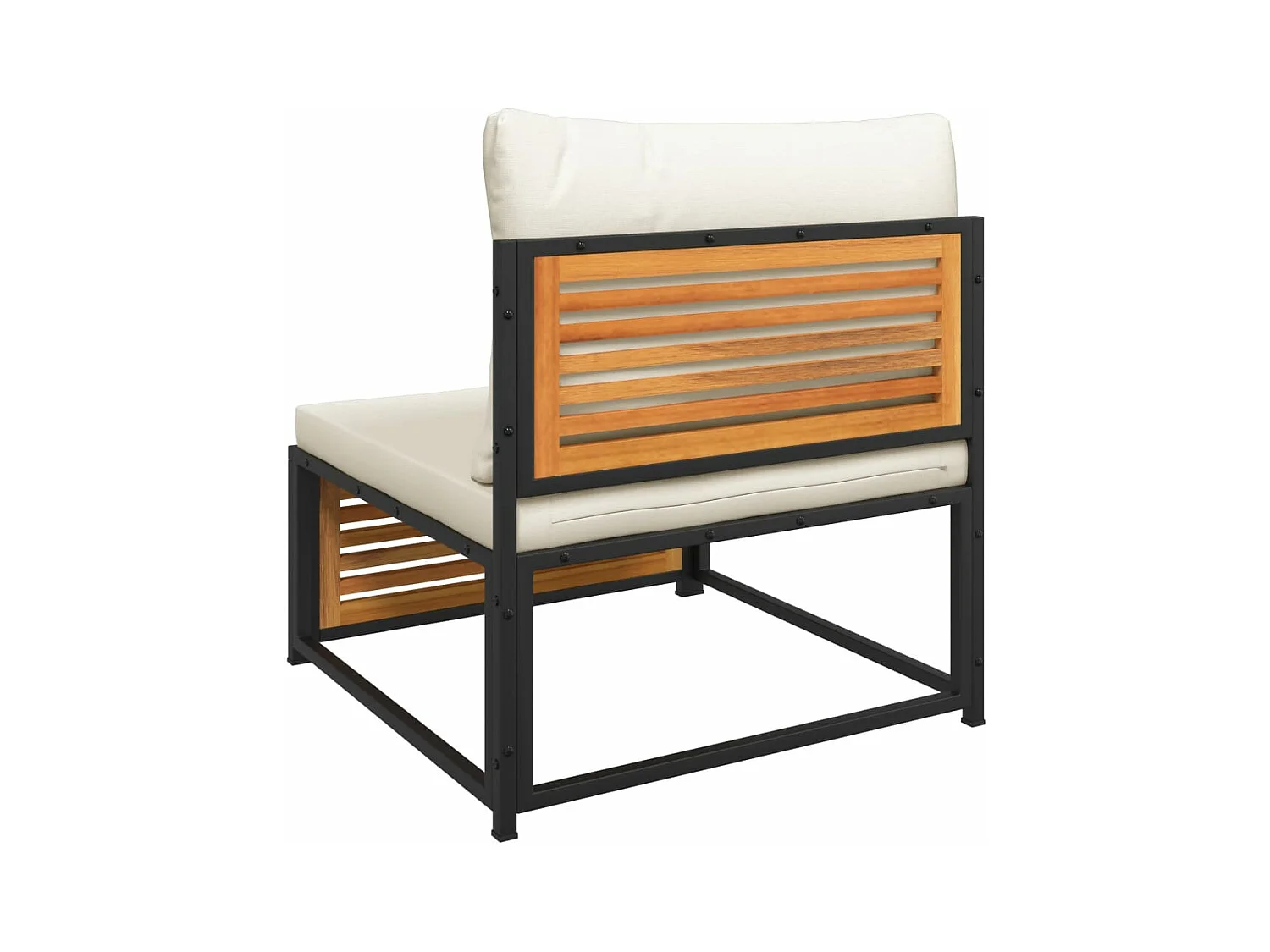 Salon de jardin avec coussins 5 pcs Bois d'acacia solide