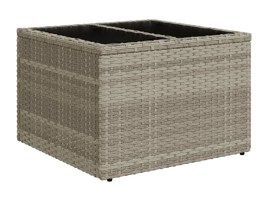 10-delige Loungeset met kussens poly rattan lichtgrijs