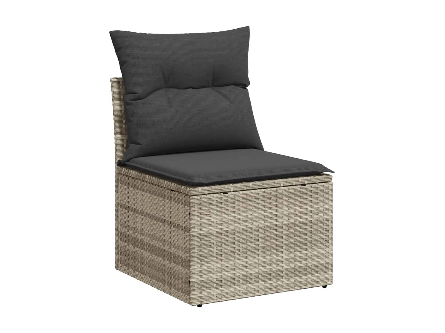 10-delige Loungeset met kussens poly rattan lichtgrijs