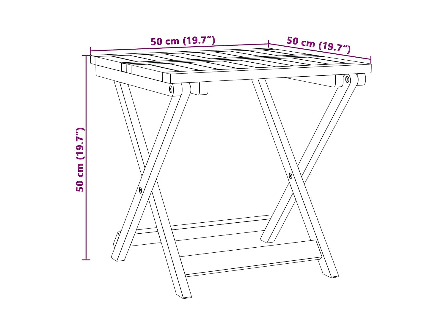 Ensemble à manger de jardin pliable 3 pcs bois d'acacia massif