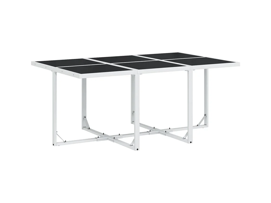 Ensemble à manger de jardin avec coussins 11pcs blanc textilène
