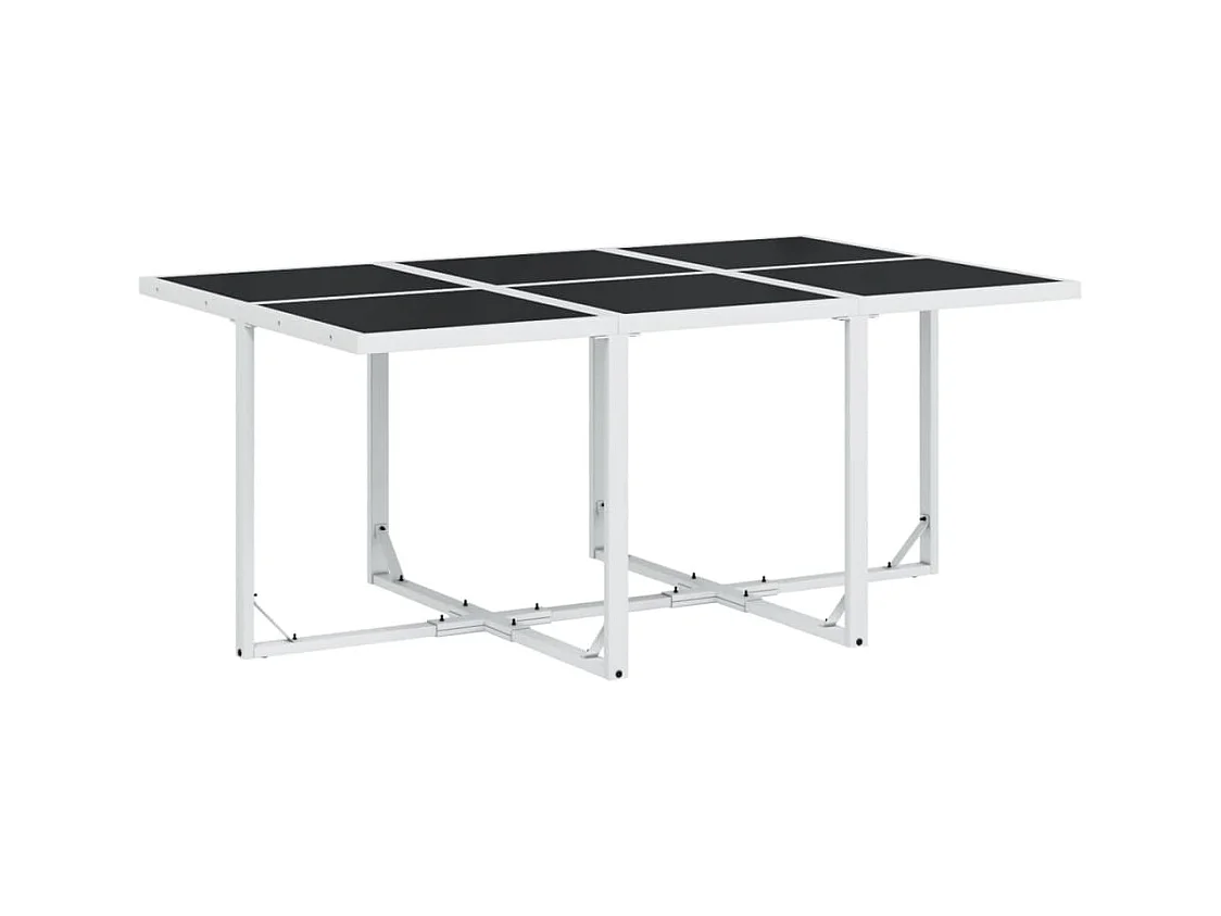 Ensemble à manger de jardin avec coussins 11pcs blanc textilène