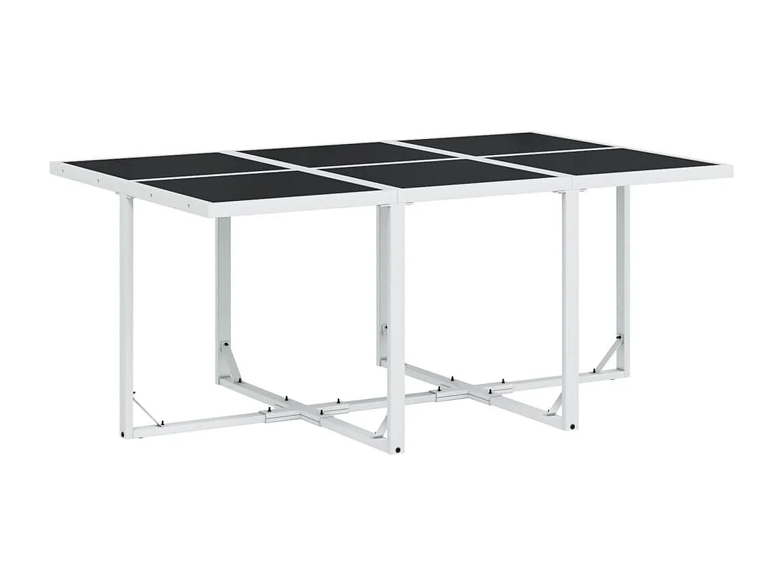 Ensemble à manger de jardin avec coussins 11pcs blanc textilène