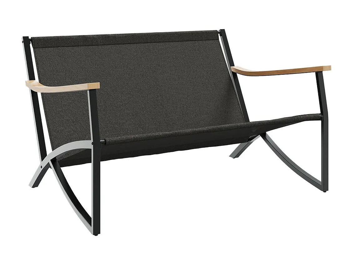 Banc de jardin avec coussins 120 cm noir acier