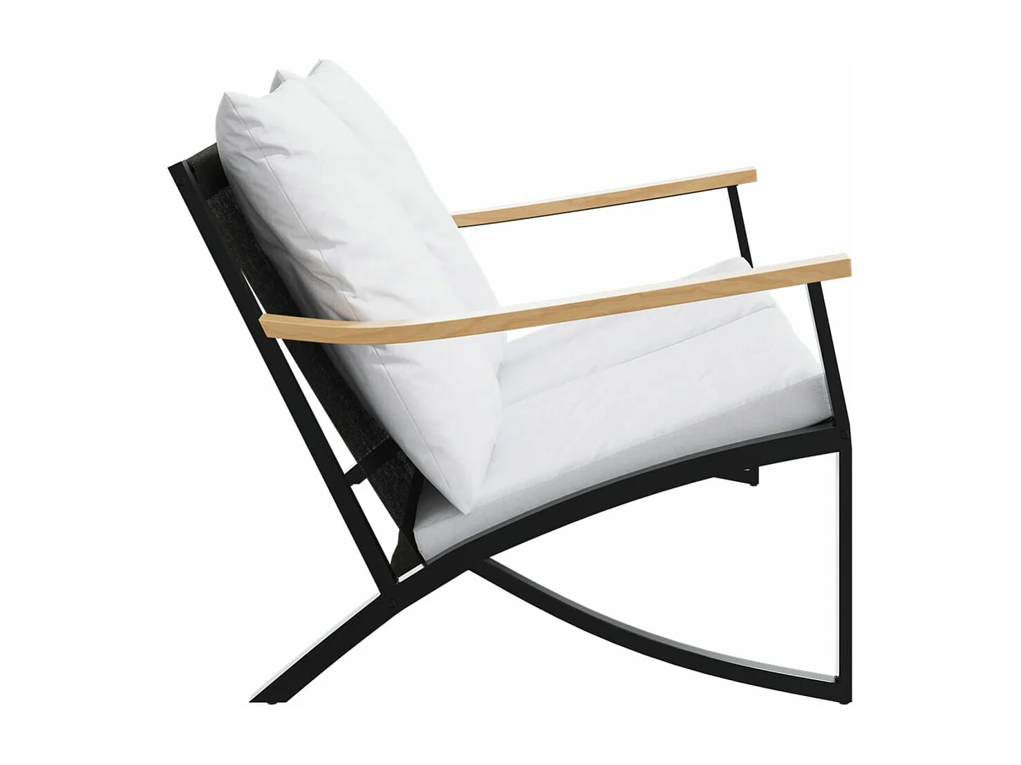 Banc de jardin avec coussins 120 cm noir acier