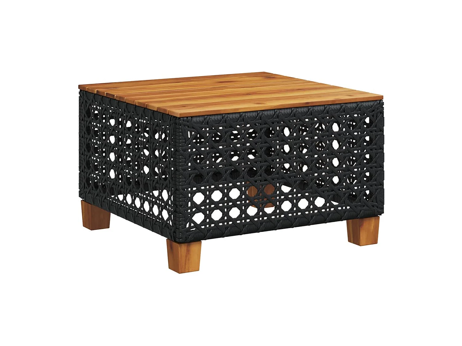 Set de sofás de jardín 11 pzas y cojines ratán sintético negro