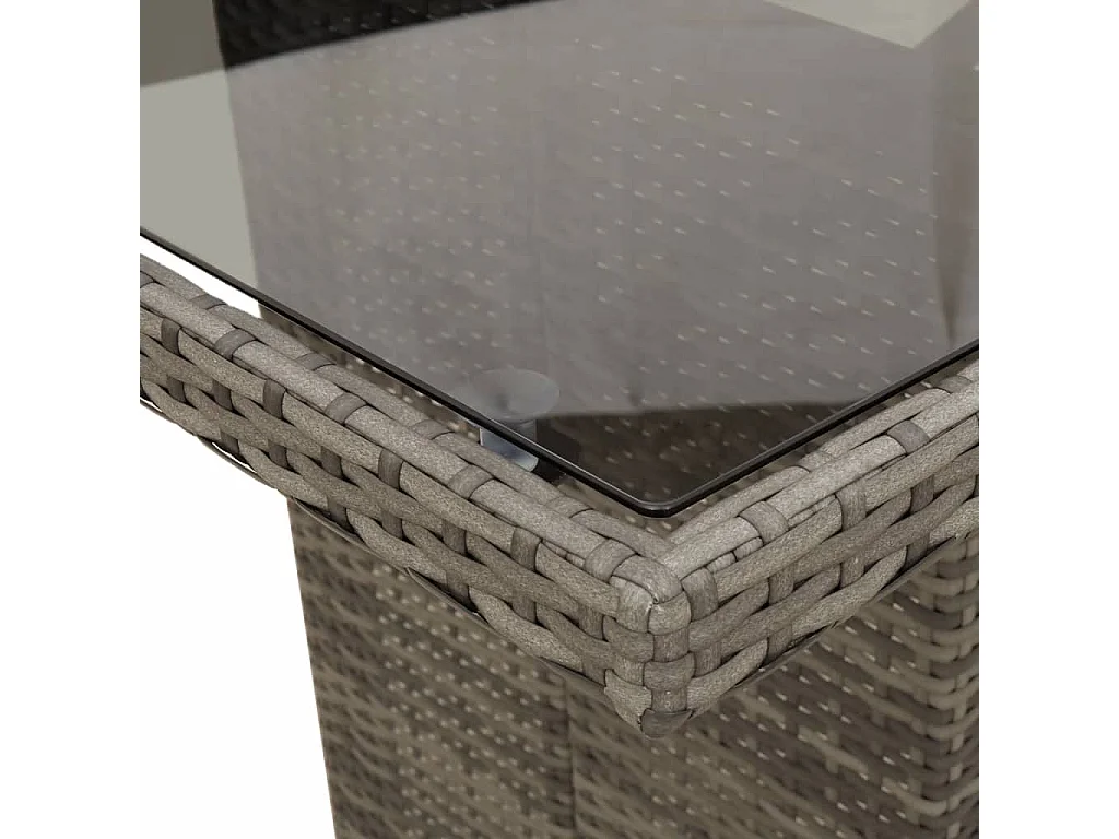 Set comedor jardín 7 pzas y cojines ratán sintético gris