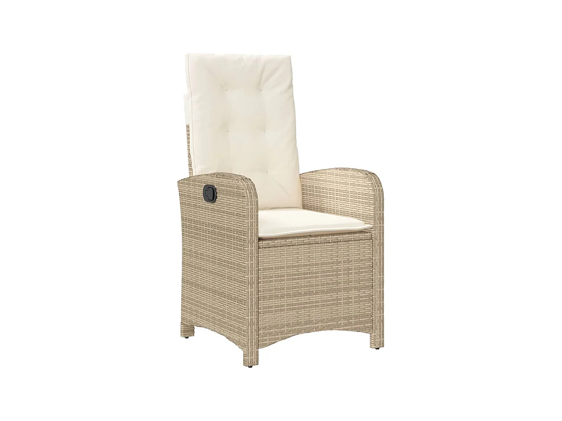 Ensemble à manger de jardin et coussins 7 pcs beige poly rotin