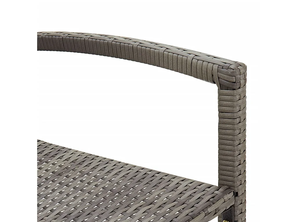 Ensemble de bar de jardin 3 pcs gris bois massif acacia rotin