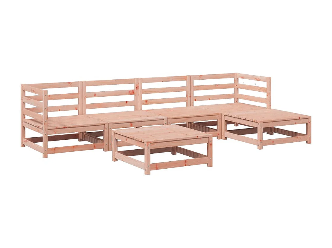 Set Divani da Giardino 6 pz in Legno Massello Abete Douglas