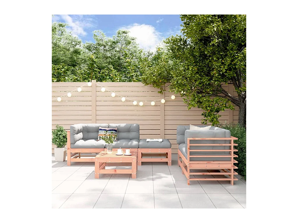 Salon de jardin 6 pcs bois massif douglas