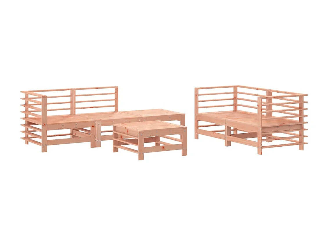 Set Salotto da Giardino 6 pz in Legno Massello di Douglas