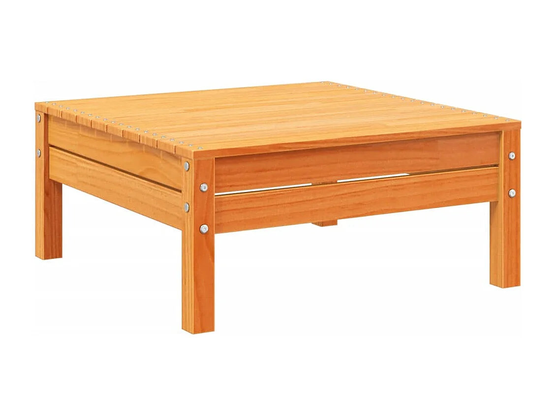 Salon de jardin avec coussins 11pcs cire marron bois pin massif