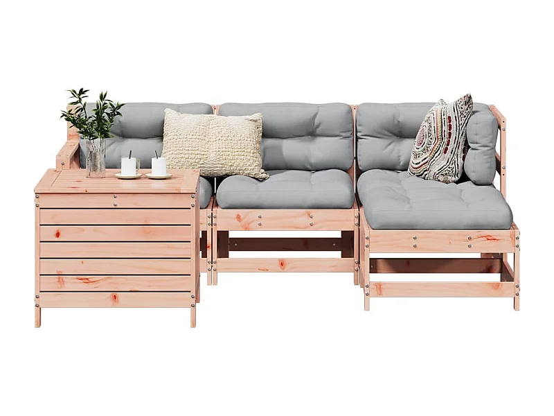 Salon de jardin 5 pcs bois massif sapin de douglas