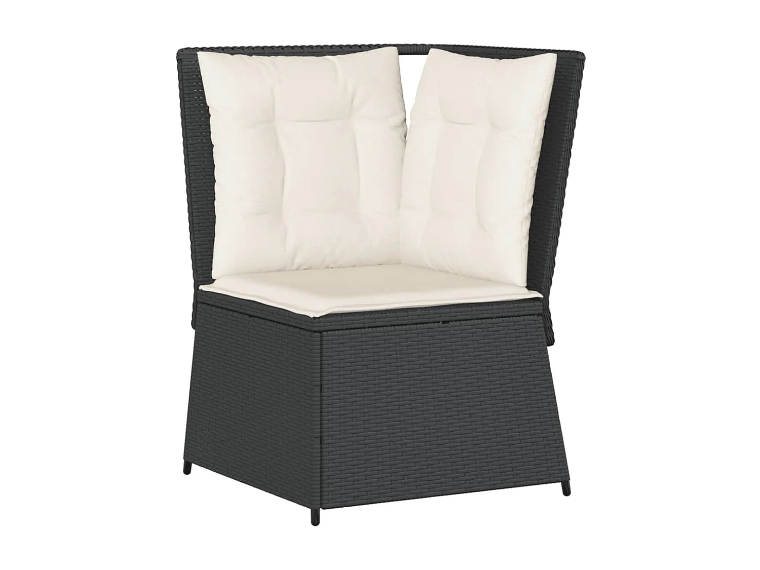 Set Divani da Giardino 4 pz con Cuscini Nero in Polyrattan