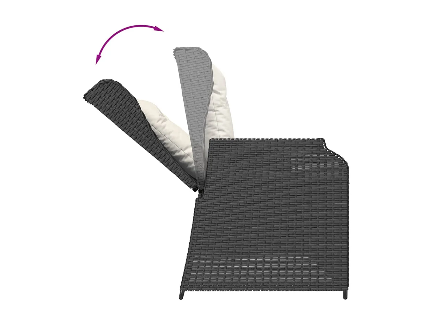 Set Divani da Giardino 4 pz con Cuscini Nero in Polyrattan