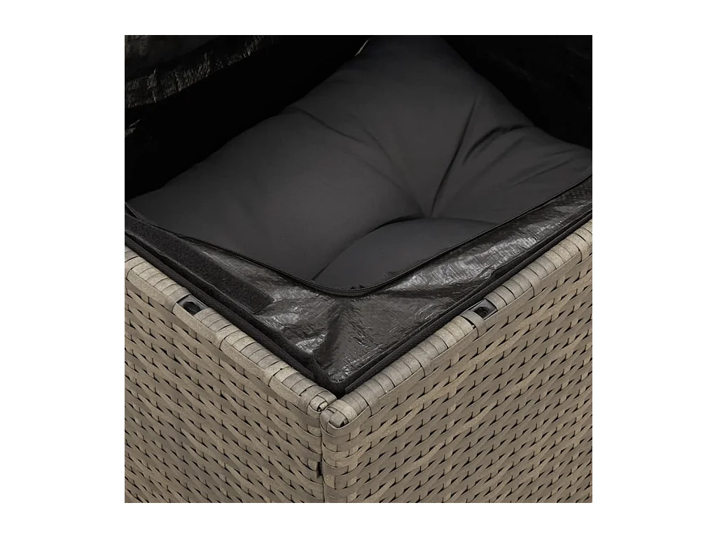 Salon de jardin 11 pcs avec coussins gris résine tressée