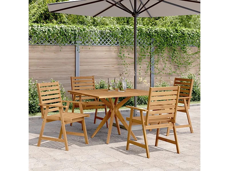 Ensemble à manger de jardin 5 pcs Bois d'acacia solide