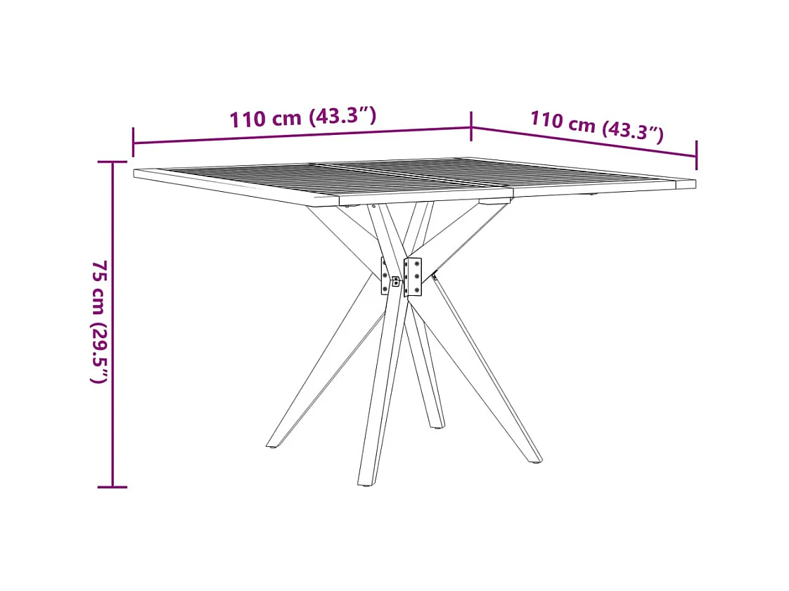 Set da Pranzo per Giardino 5 pz in Legno Massello di Acacia