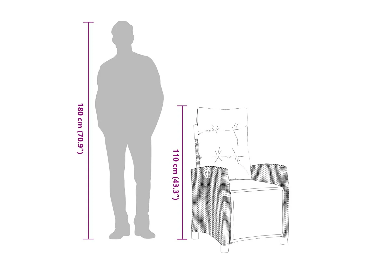 7-delige Tuinset met kussens poly rattan grijs