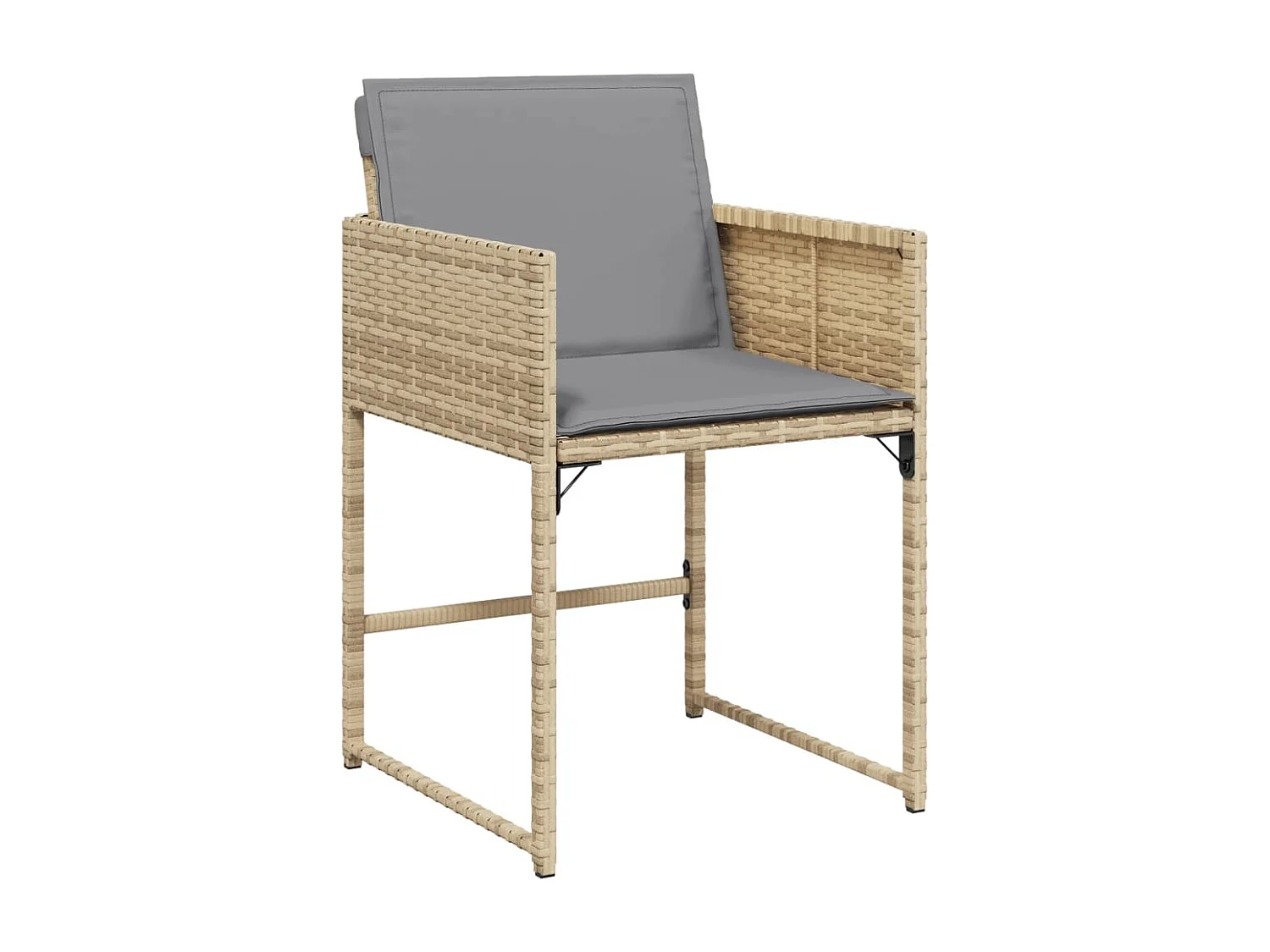 Set Pranzo da Giardino 11 pz con Cuscini Beige Misto Polyrattan