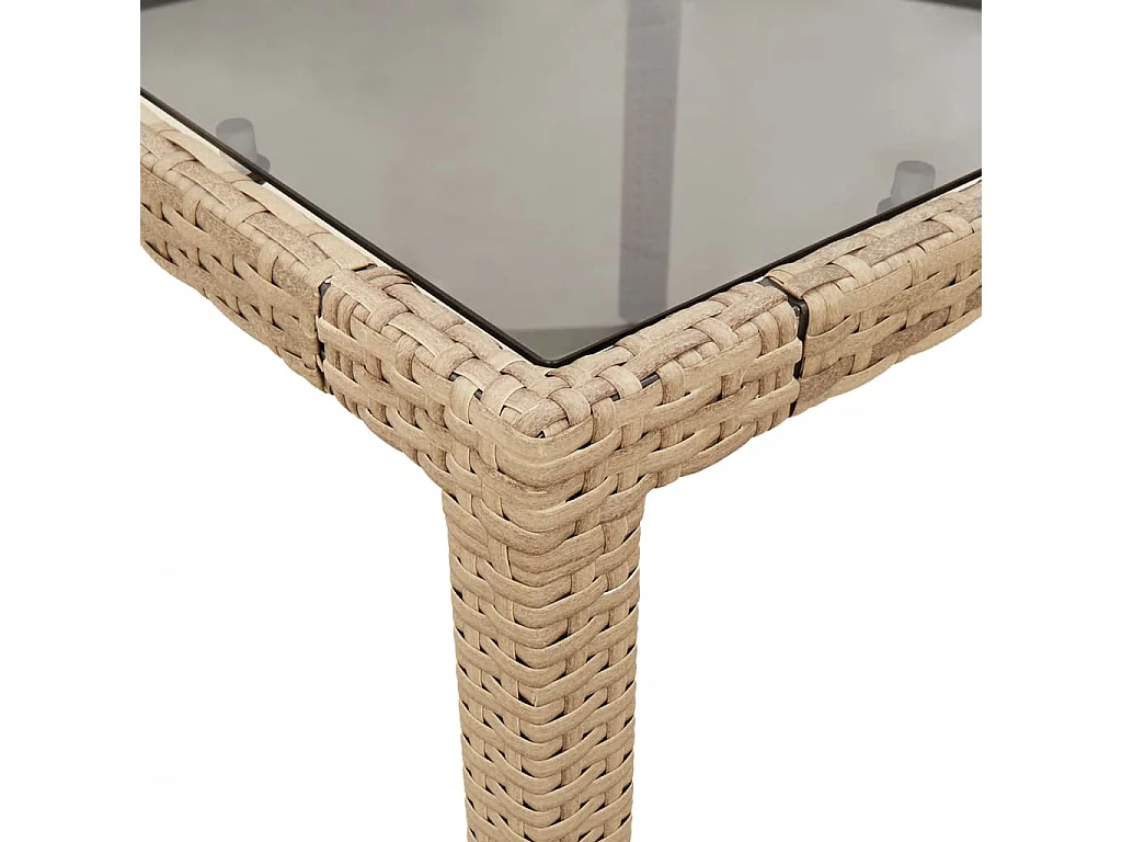 9-tlg. Garten-Essgruppe mit Kissen Beige Poly Rattan Glas
