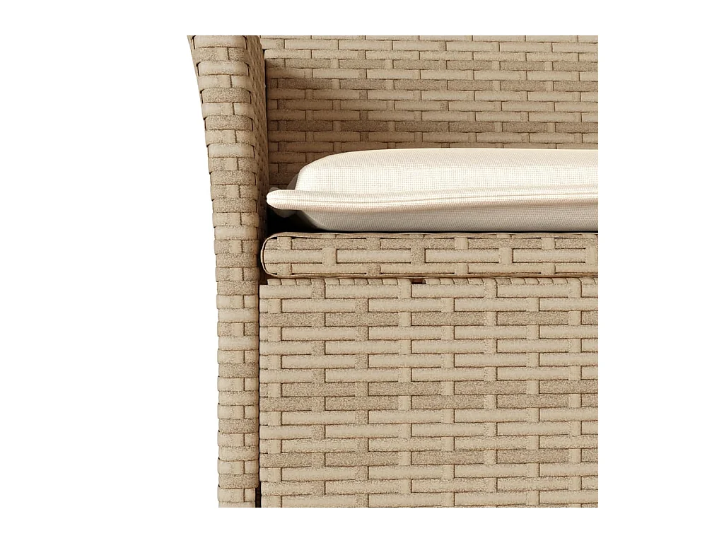 3-delige Tuinset met kussens poly rattan en acaciahout beige