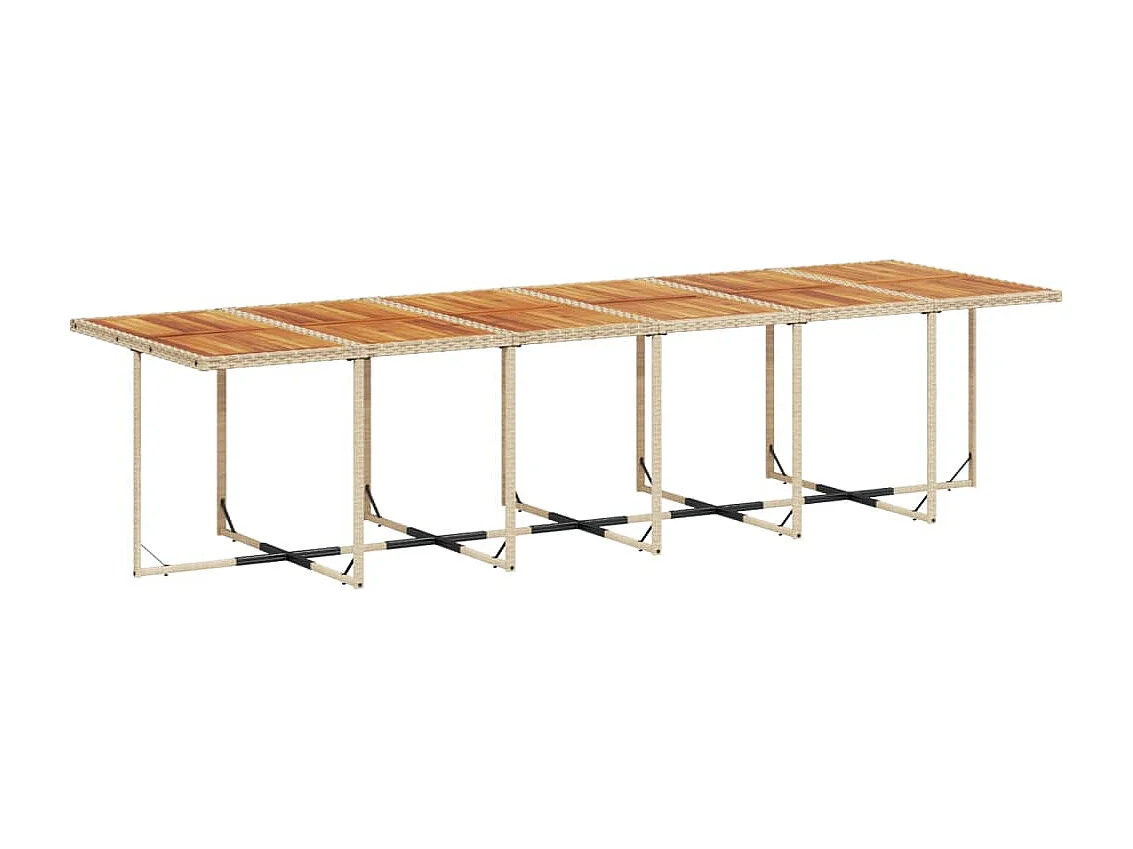 Ensemble à manger de jardin et coussins 17 pcs beige