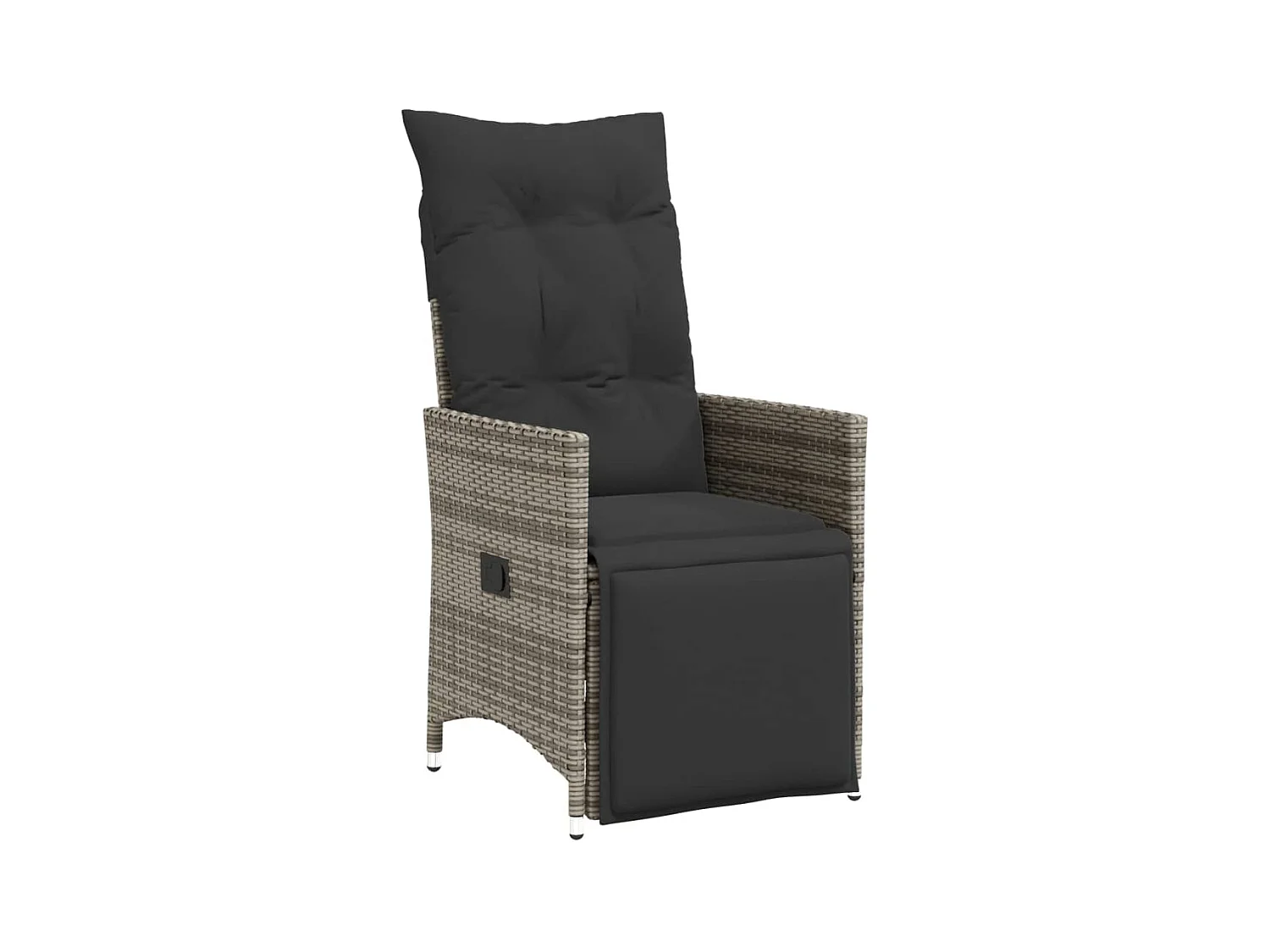 Ensemble de bistro 3 pcs avec coussins gris résine tressée