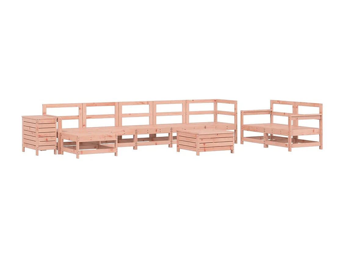 Set Divani da Giardino 10 pz in Legno Massello Abete Douglas