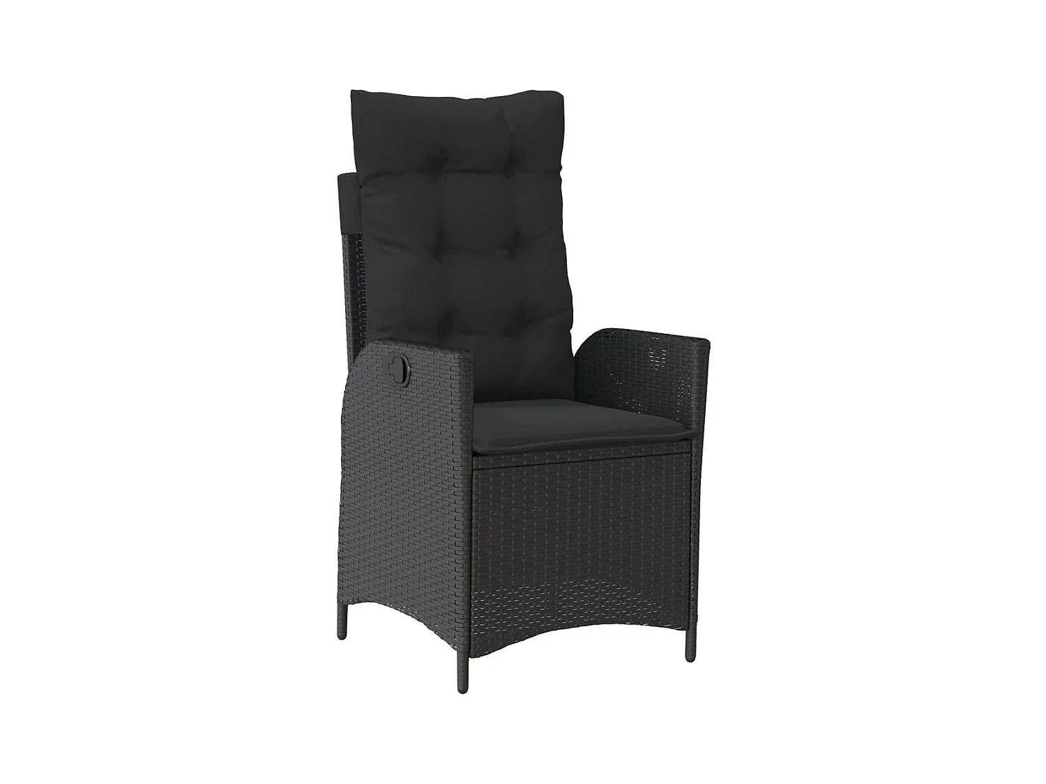 7-tlg. Garten-Essgruppe mit Kissen Schwarz Poly Rattan