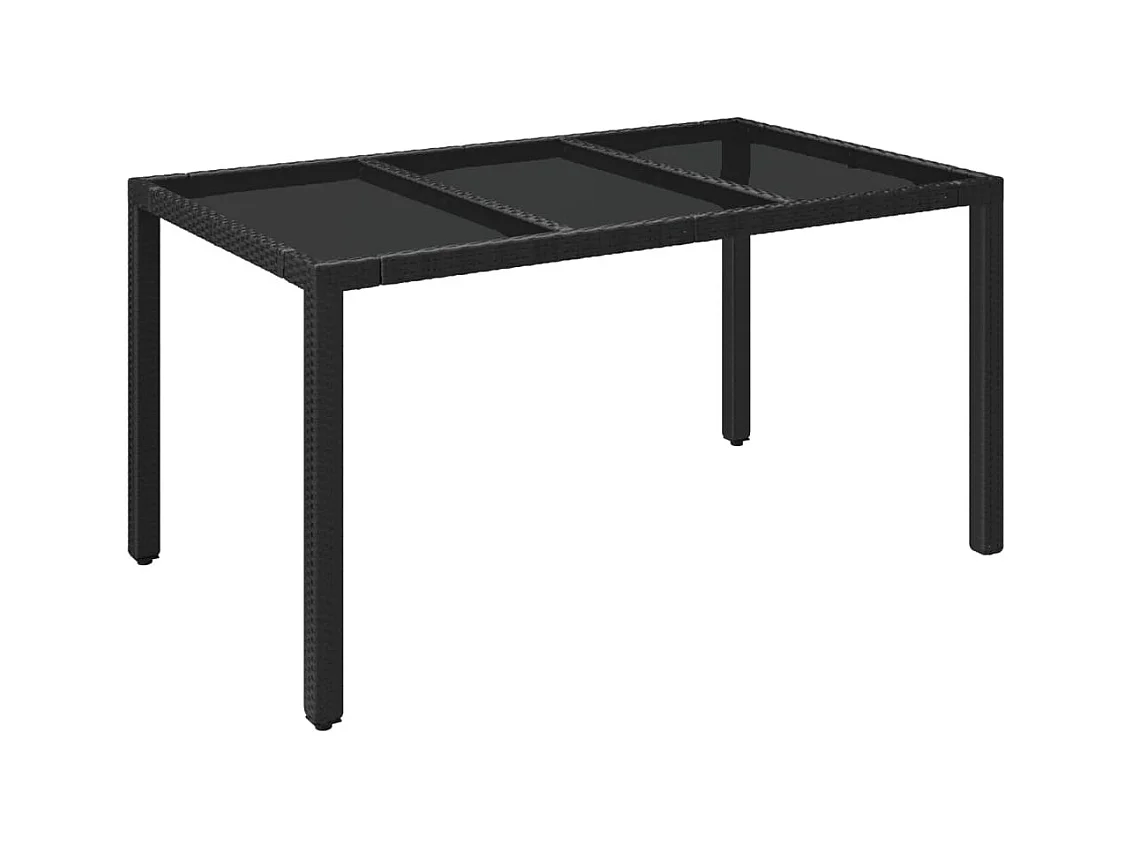 7-tlg. Garten-Essgruppe mit Kissen Schwarz Poly Rattan