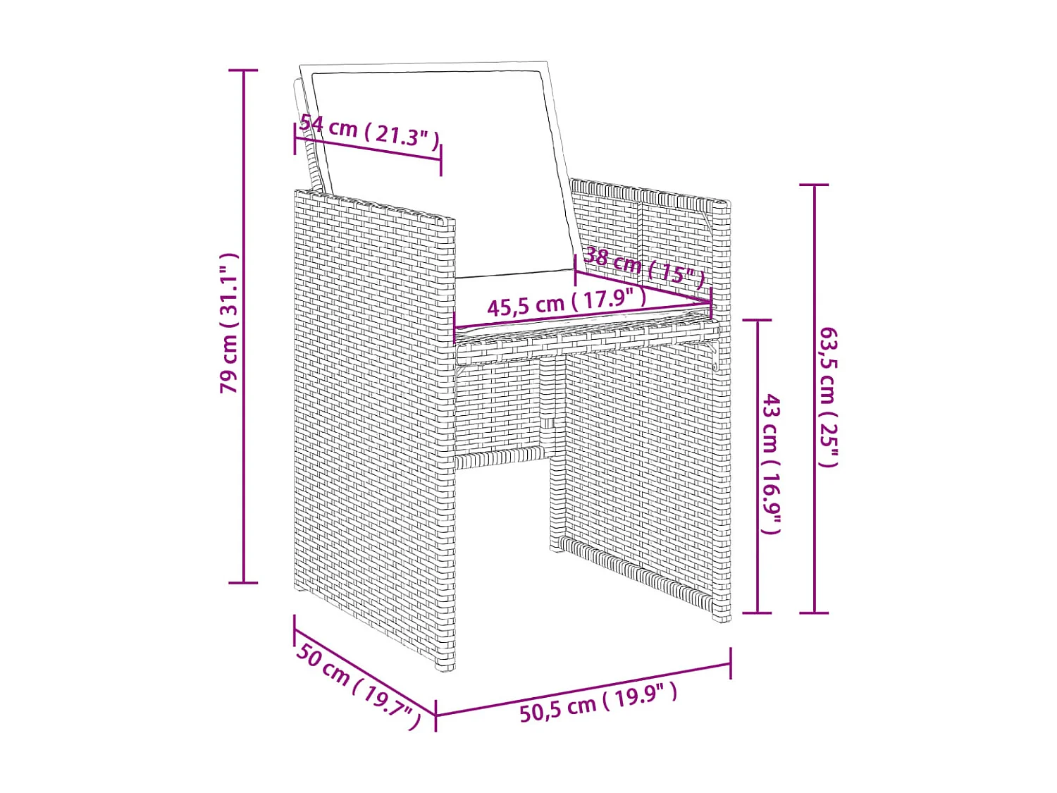 Ensemble à manger de jardin avec coussins 13 pcs marron rotin