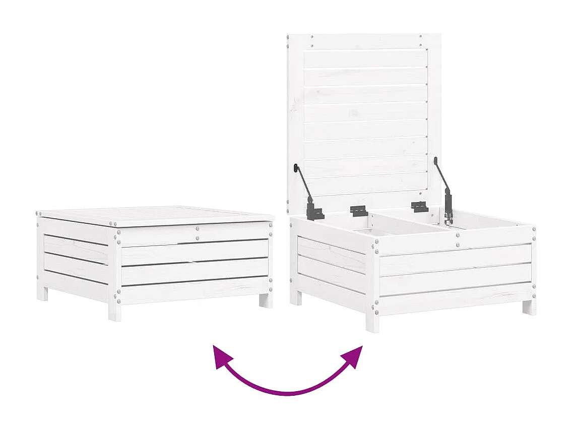 8 pcs conjunto sofás de jardim pinho maciço branco