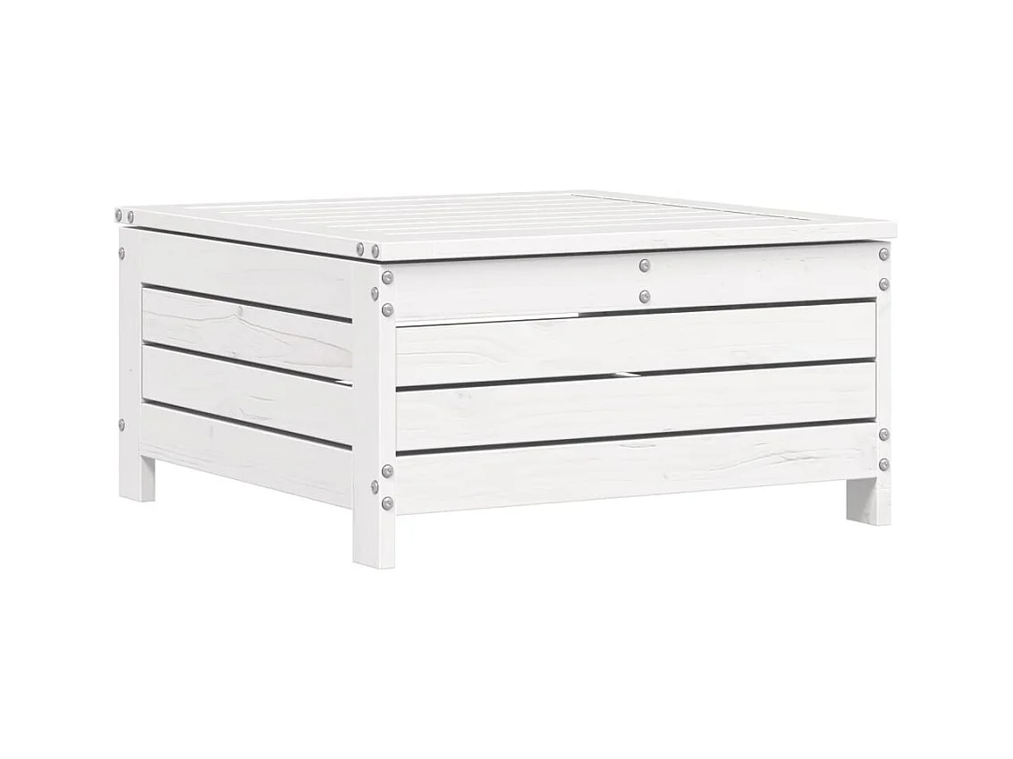 Salon de jardin 8 pcs blanc bois de pin massif