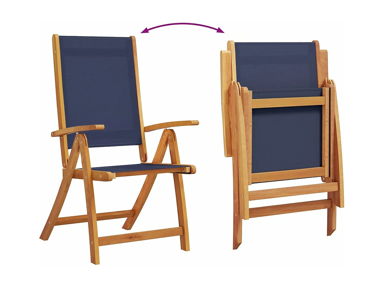 5 pcs conjunto de jantar para jardim acácia maciça e textilene