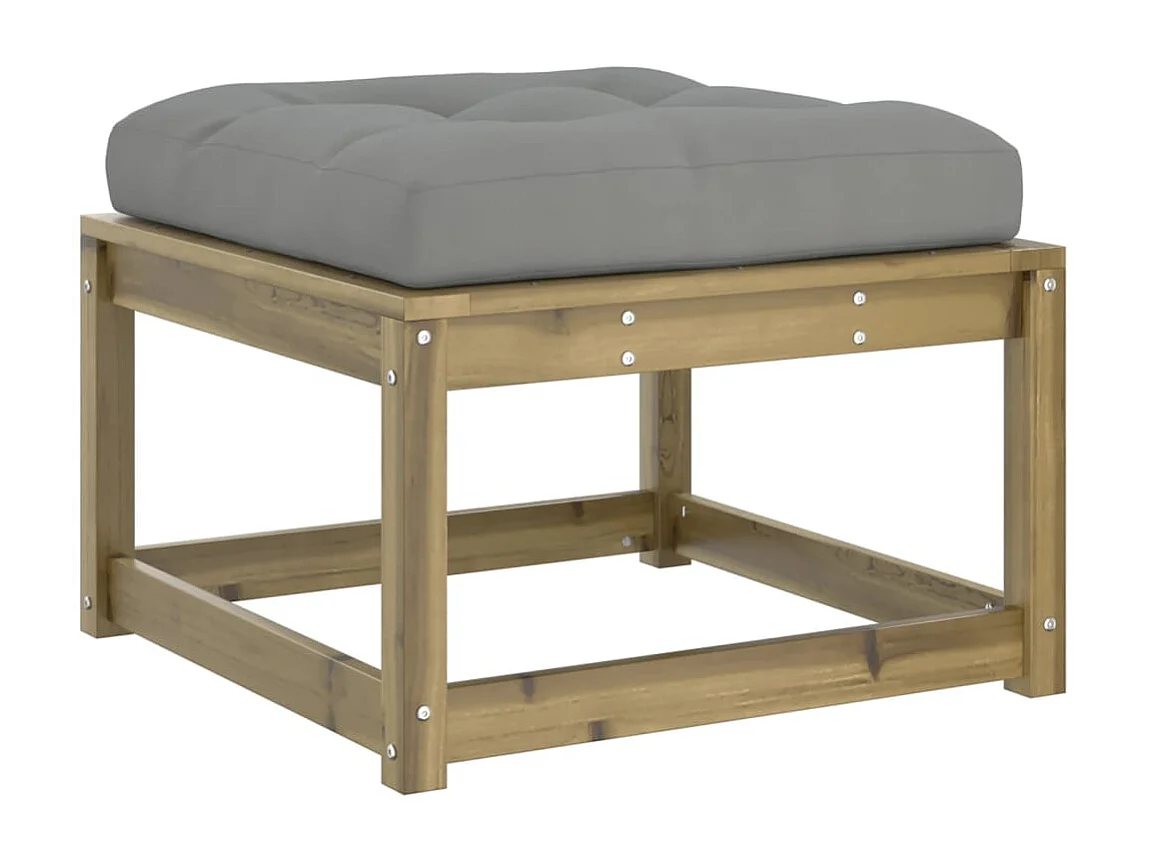 Salon de jardin 8 pcs avec coussins bois de pin imprégné