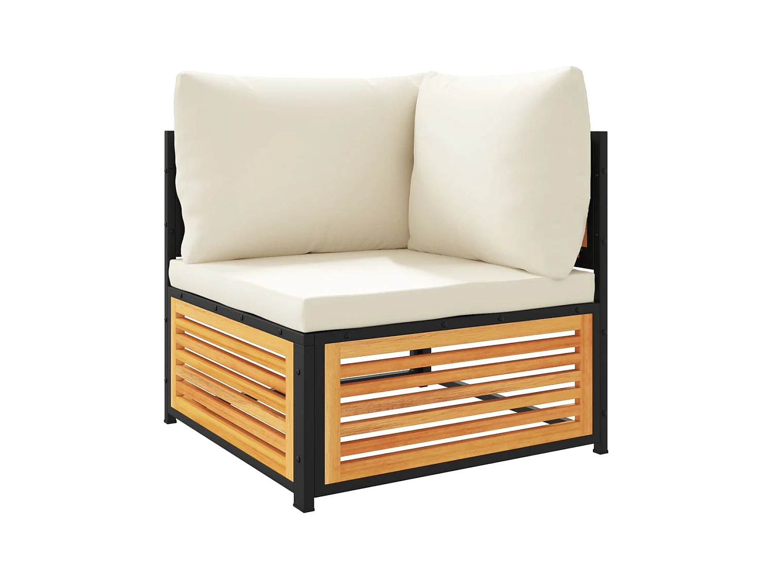 Salon de jardin avec coussins 5 pcs Bois d'acacia solide