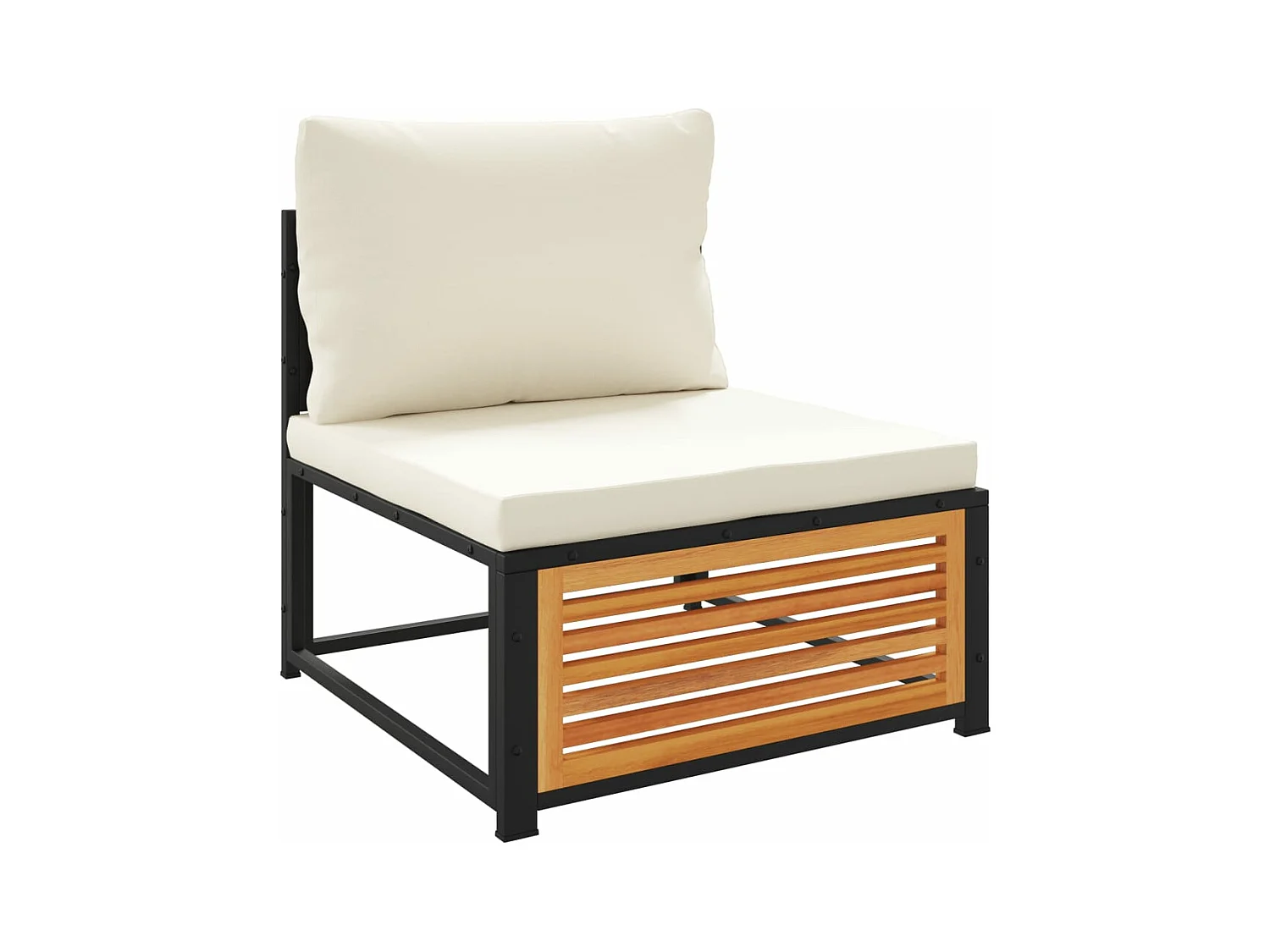Salon de jardin avec coussins 5 pcs Bois d'acacia solide