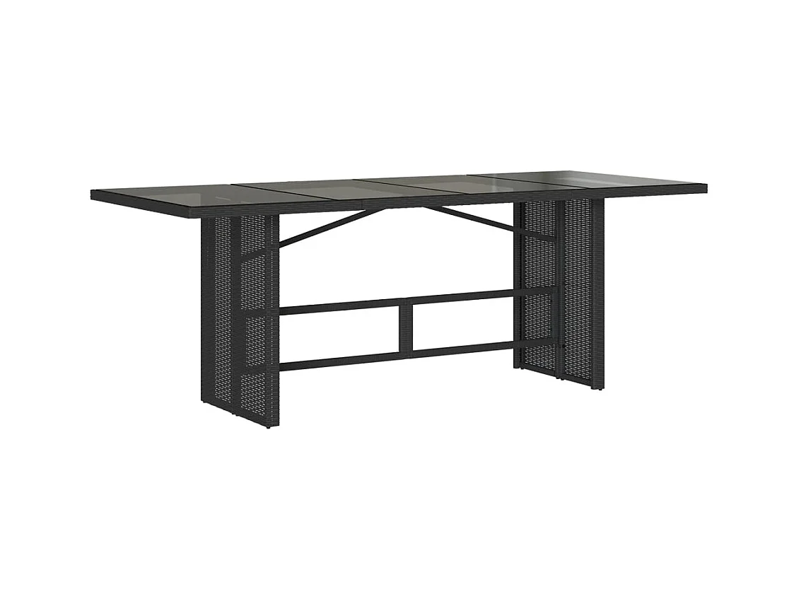 7-delige Tuinset met kussens poly rattan zwart