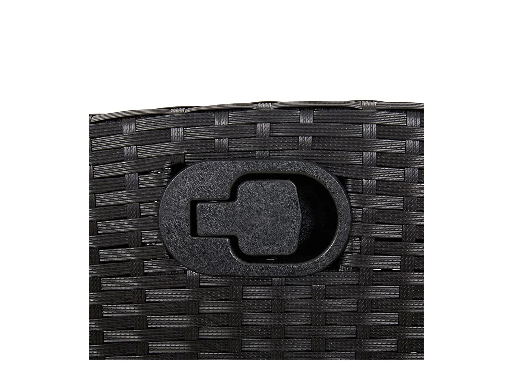 7-delige Tuinset met kussens poly rattan zwart