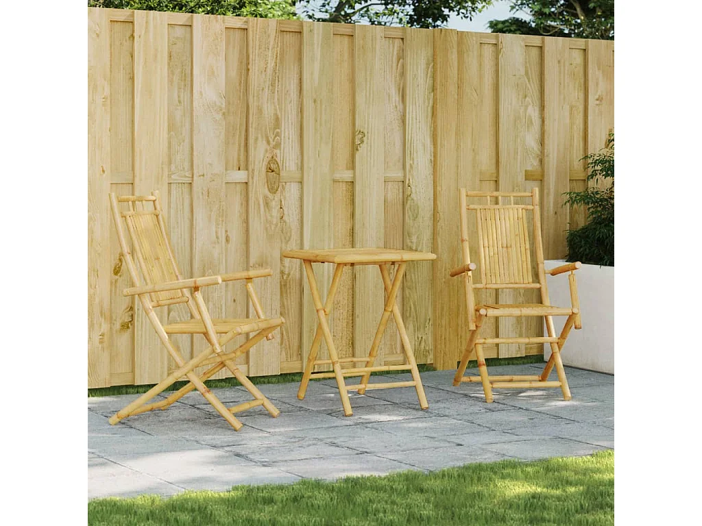 3 pcs conjunto de bistrô em bambu