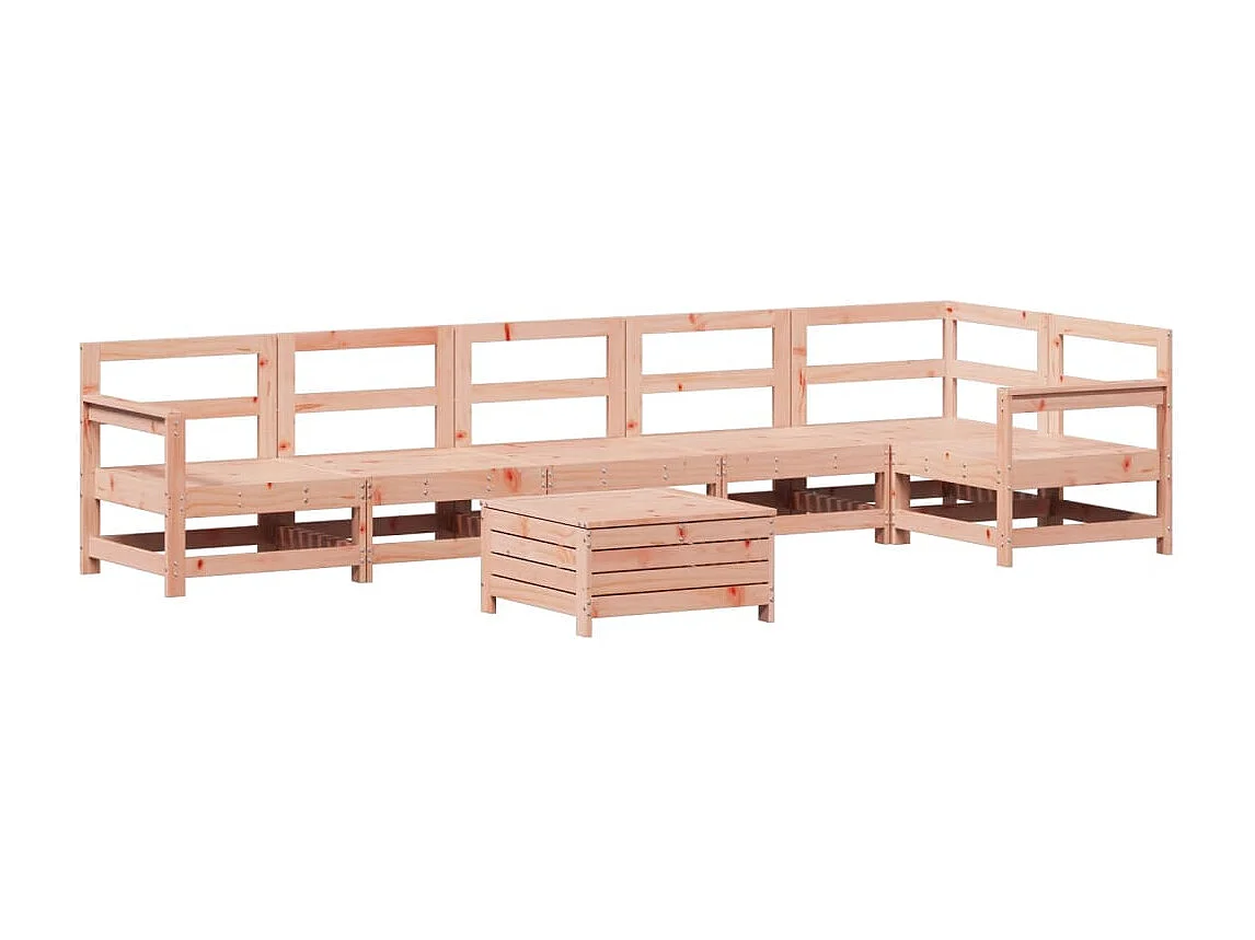 Set Divani da Giardino 7 pz in Legno Massello Abete Douglas