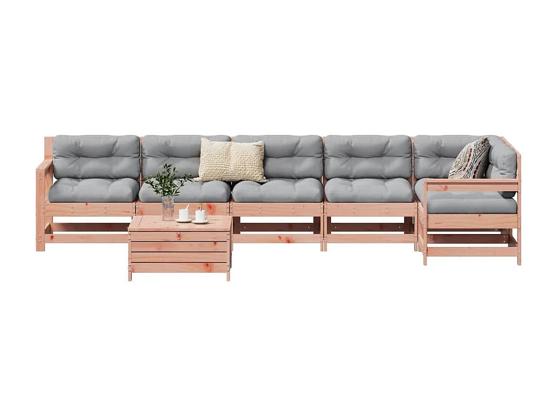 Salon de jardin 7 pcs bois massif sapin de douglas