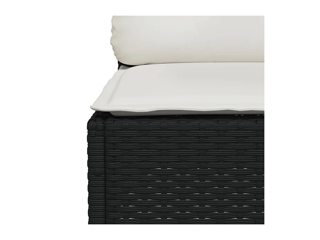 Salon de jardin 6 pcs avec coussins noir résine tressée