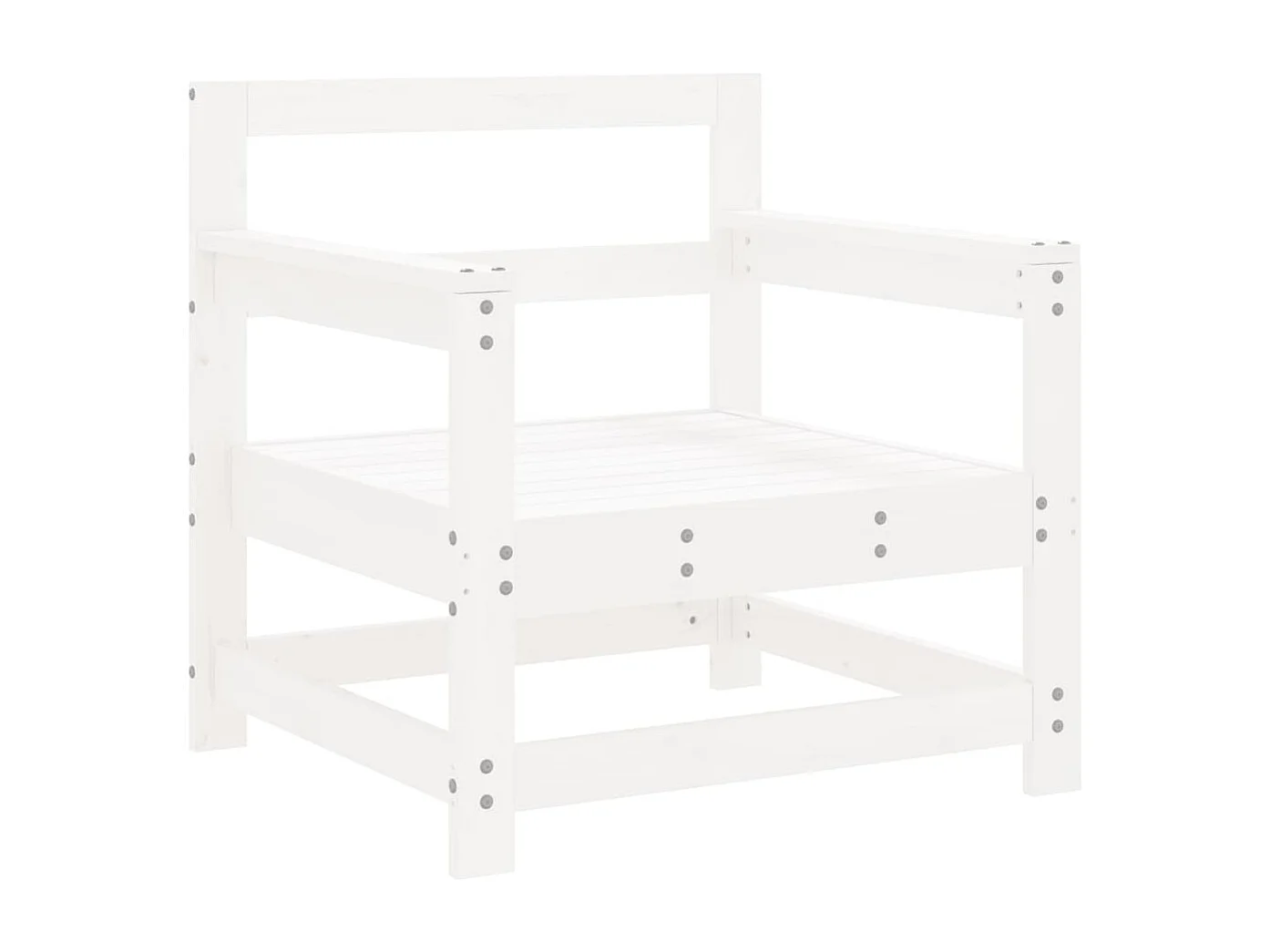 Juego de muebles de jardín 7 pzas madera maciza de pino blanco